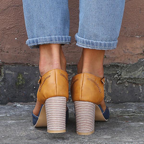 Women's Comfort Heeled Shoes – Blue