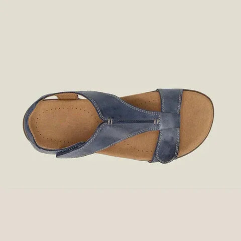 Women's Comfort Leather Sandals with Anatomical Insole – Blue