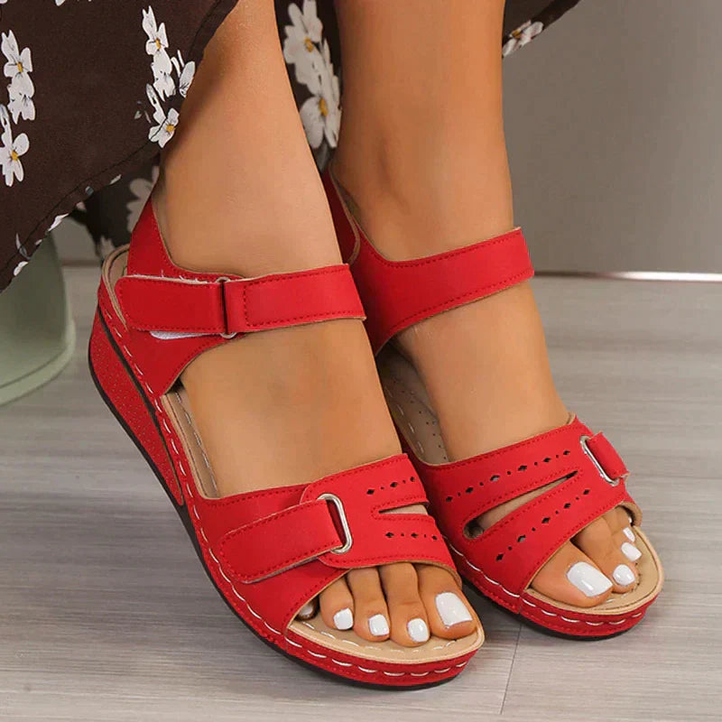 Women's Comfort Open-Toe Sandals – Red
