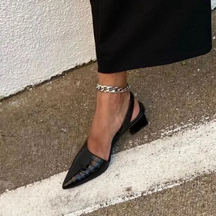 Women's Comfort Pumps with Crocodile Print