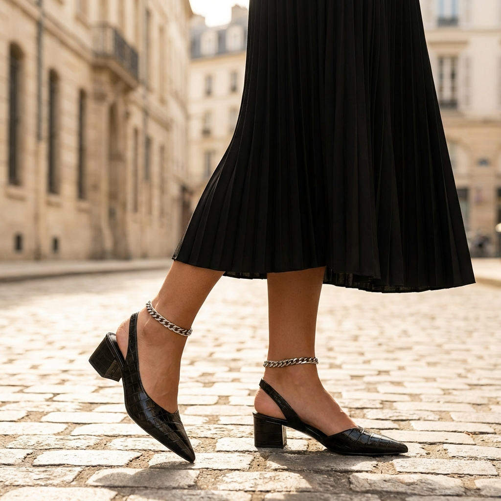 Women's Comfort Pumps with Crocodile Print