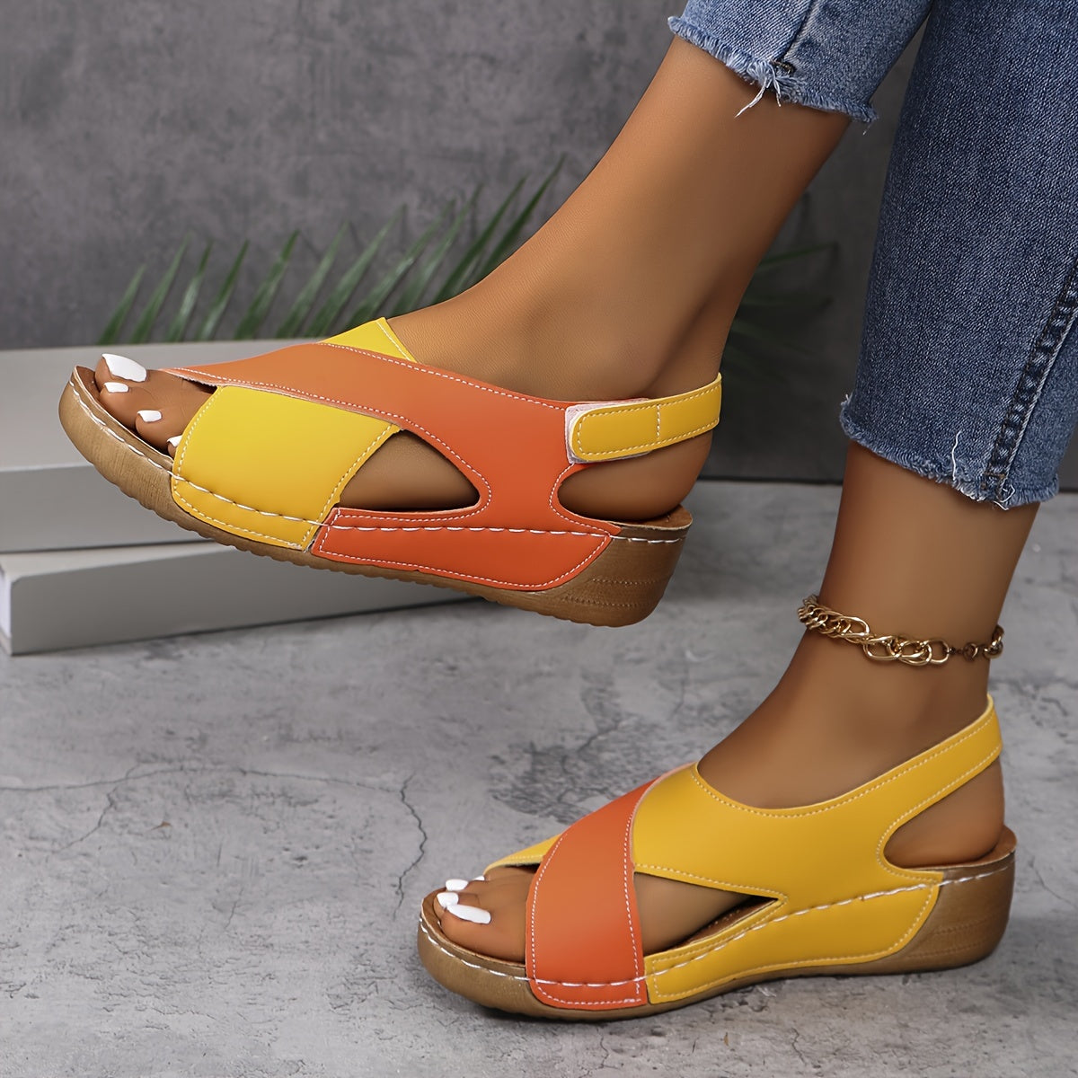 Women's Comfort Sandals with Adjustable Fit – Orange