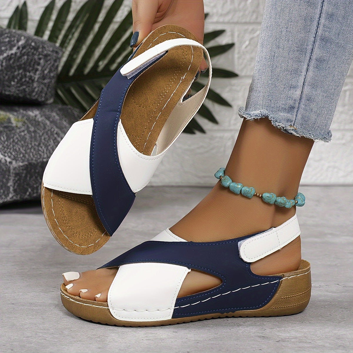 Women's Comfort Sandals with Adjustable Fit – Blue