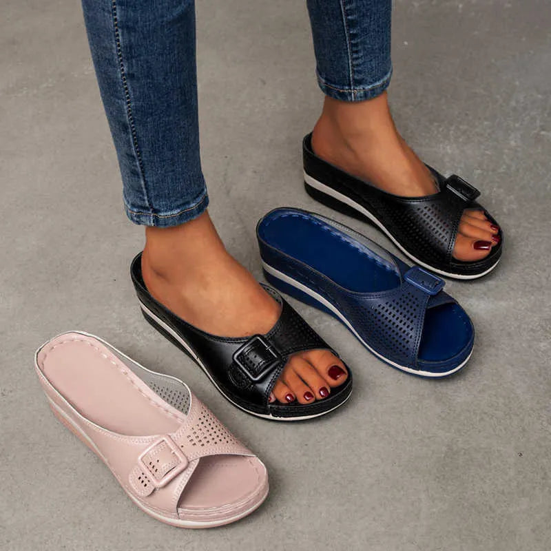 Women's Adjustable Sandals with Soft Footbed – Pink