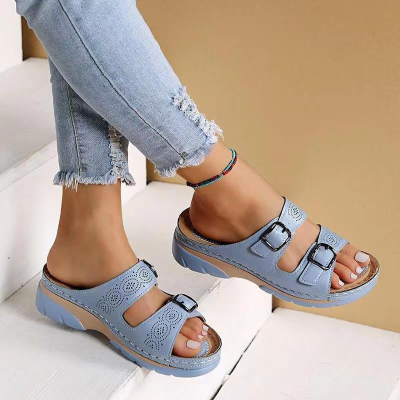 Women's Comfort Sandals with Double Buckles