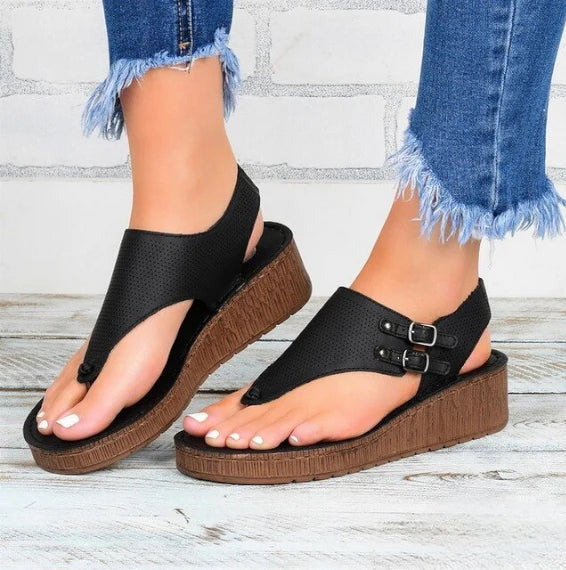 Women's Supportive Sandals with a Modern Look – Black