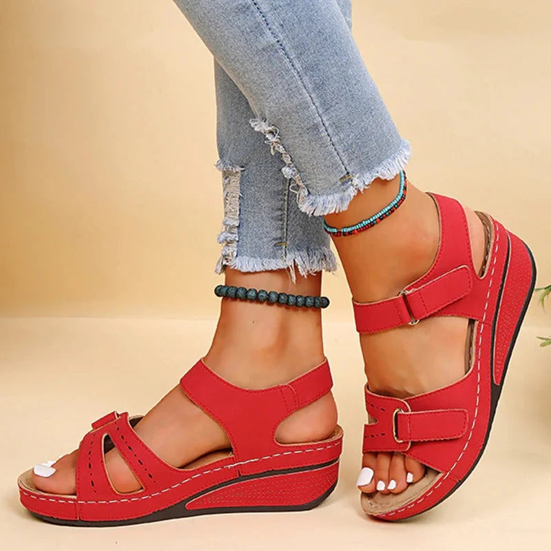 Women's Comfort Sandals with Soft Sole – Red