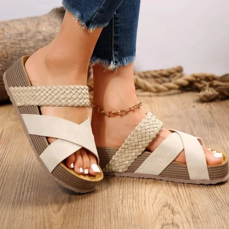 Women's Comfort Sandals with Woven Straps