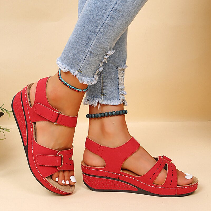 Women's Comfort Sandals with an Elegant Design – Red