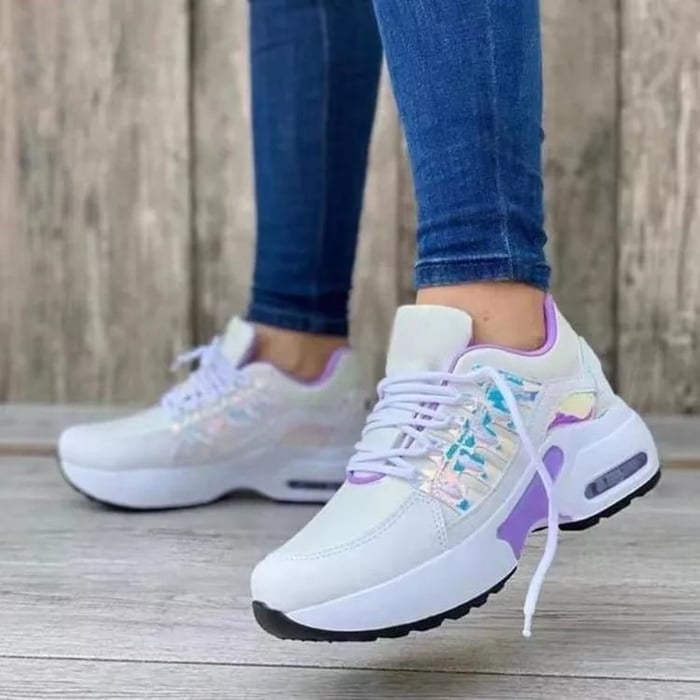 Women's Comfort Shoes in a Modern Design – White & Purple