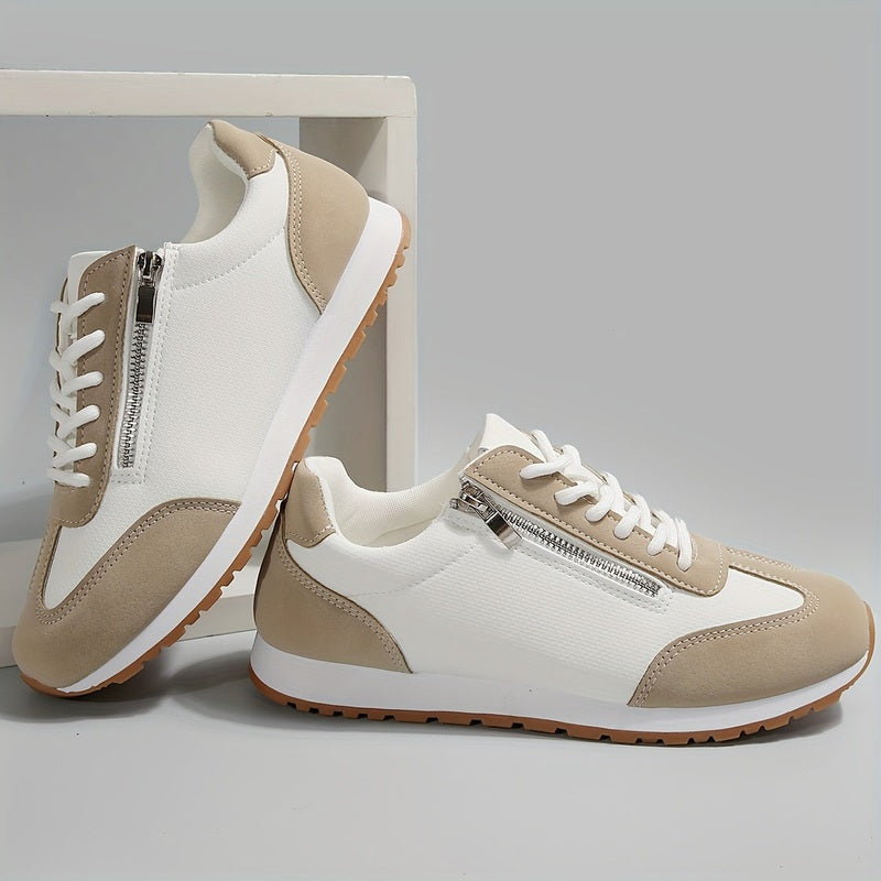 Women's Comfort Shoes with a Subtle Heel – Beige