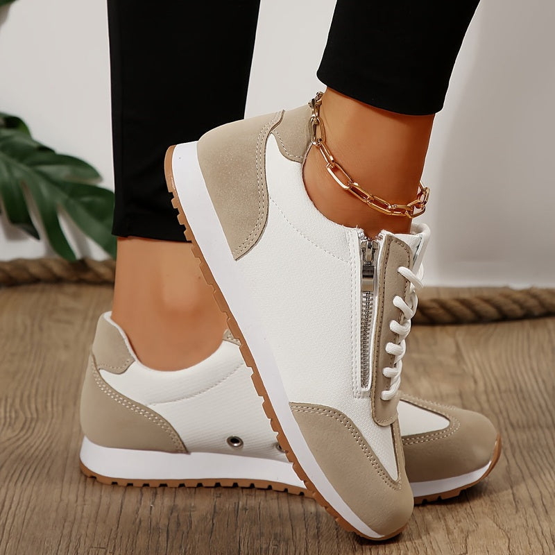 Women's Comfort Shoes with a Subtle Heel – Beige