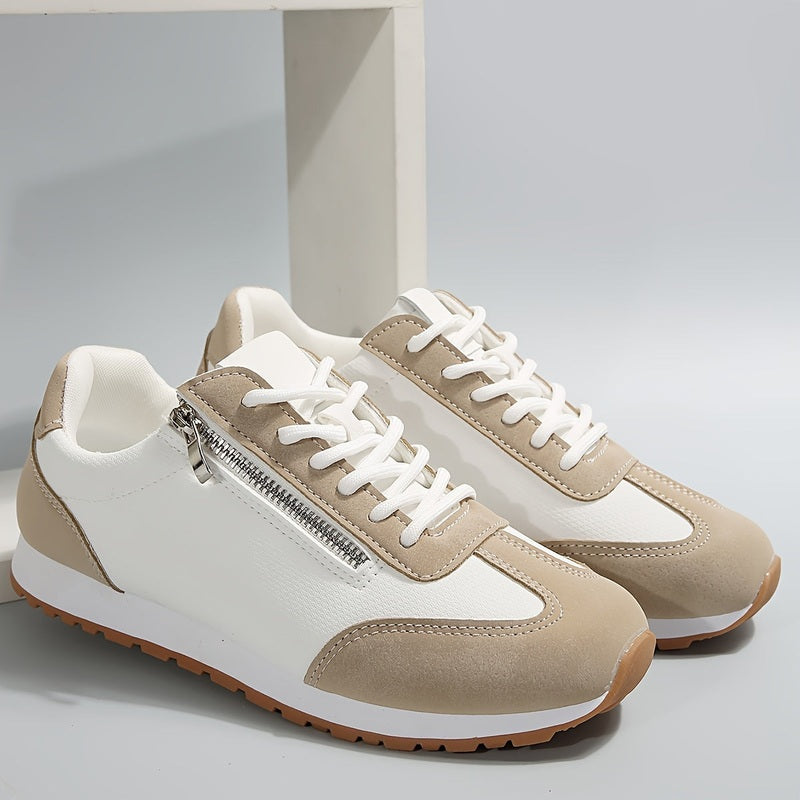 Women's Comfort Shoes with a Subtle Heel – Beige
