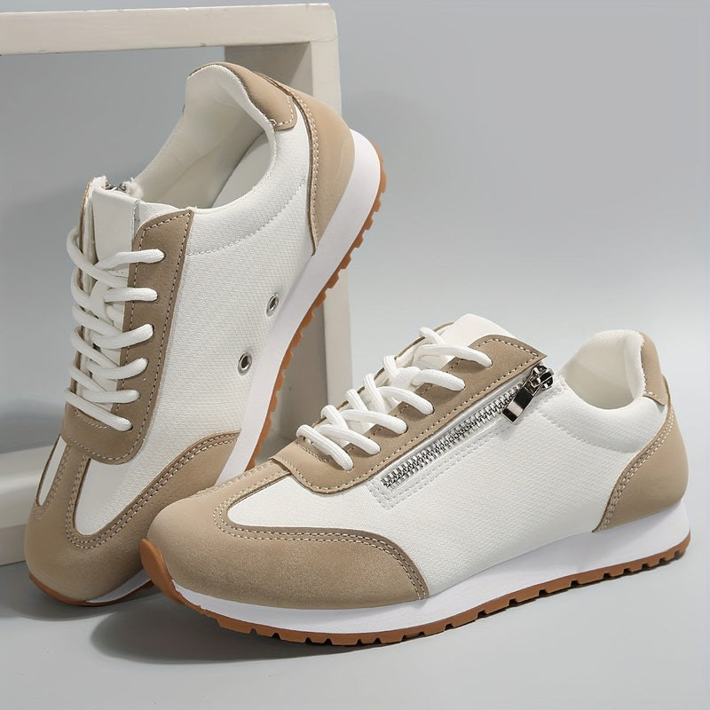 Women's Comfort Shoes with a Subtle Heel – Beige