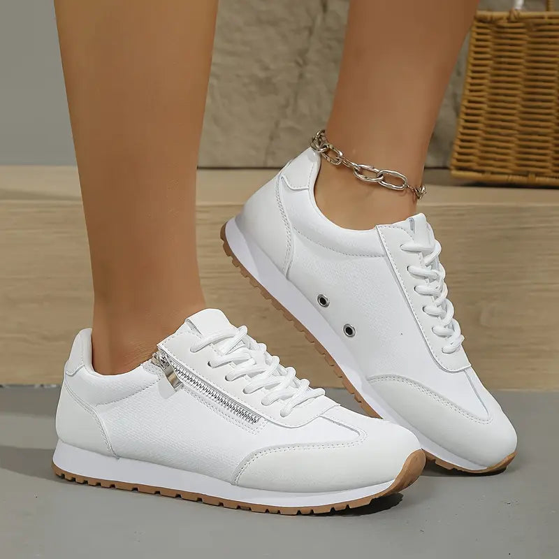 Women's Comfort Shoes with a Subtle Heel – White