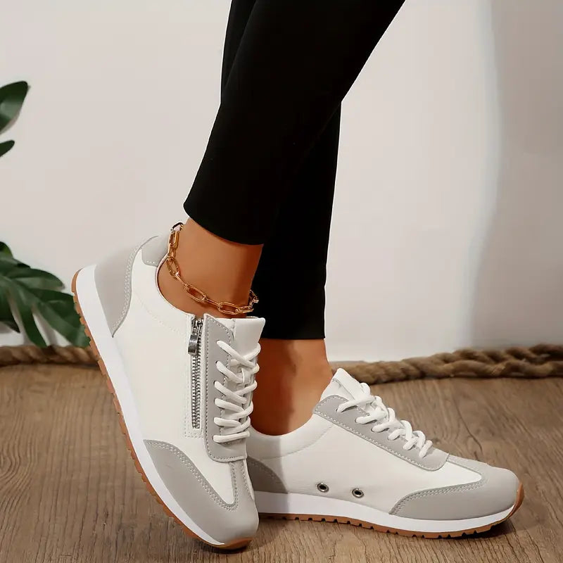 Women's Comfort Shoes with a Subtle Heel – Grey