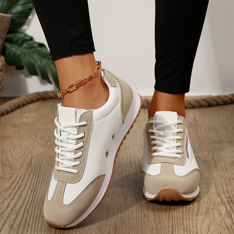 Women's Comfort Shoes with a Subtle Heel – Beige