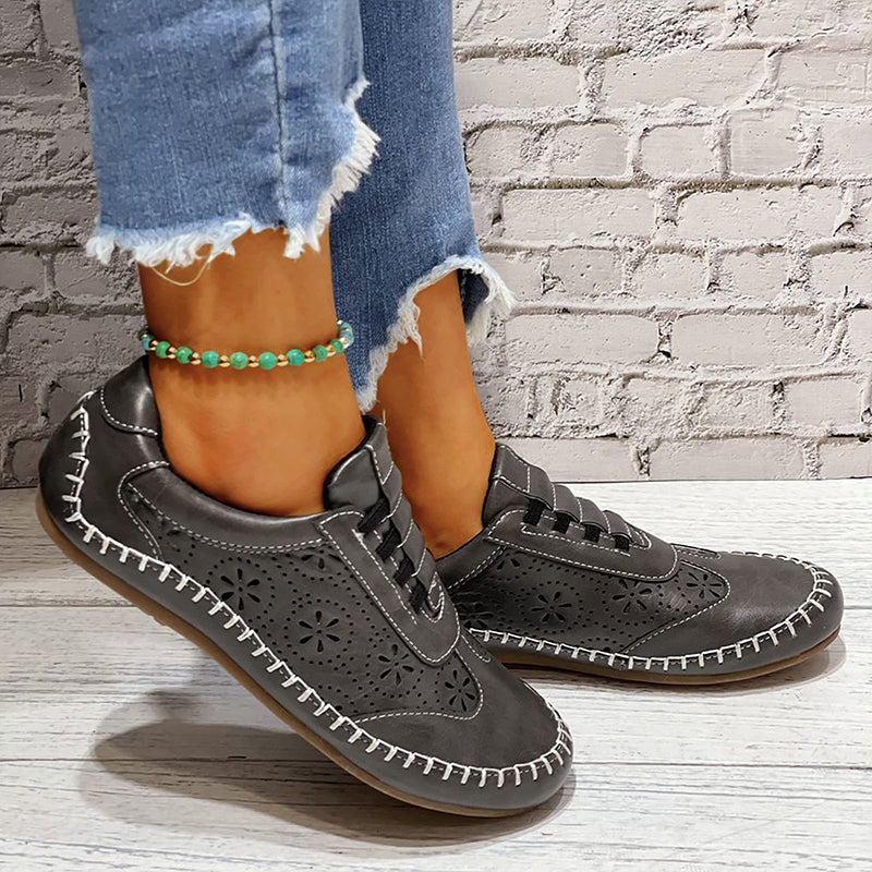 Women's Comfort Shoes with an Openwork Pattern – Black