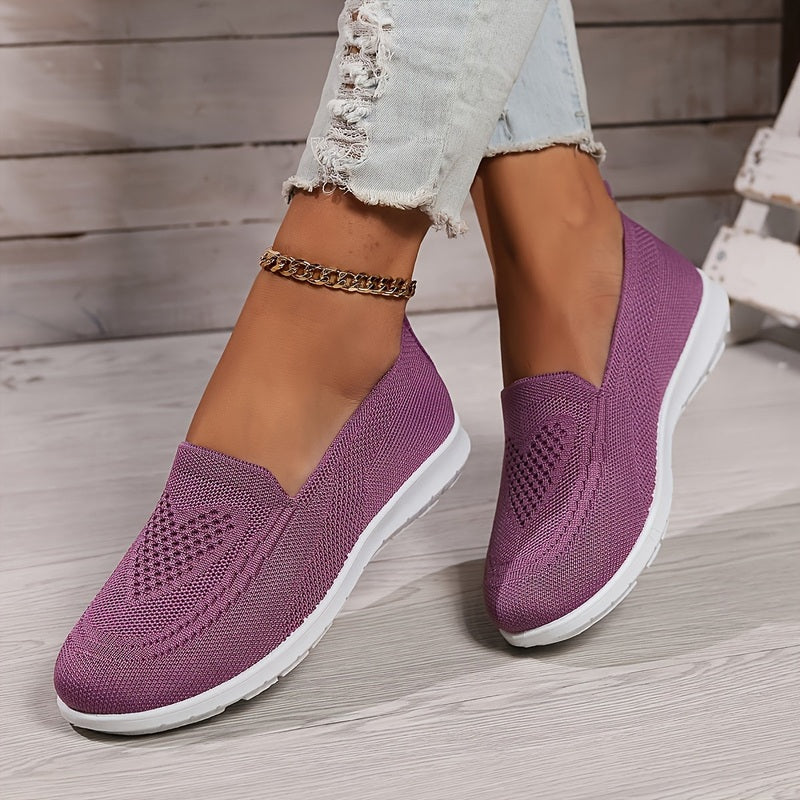 Women's Comfort Slip-On Flat Shoes – Purple