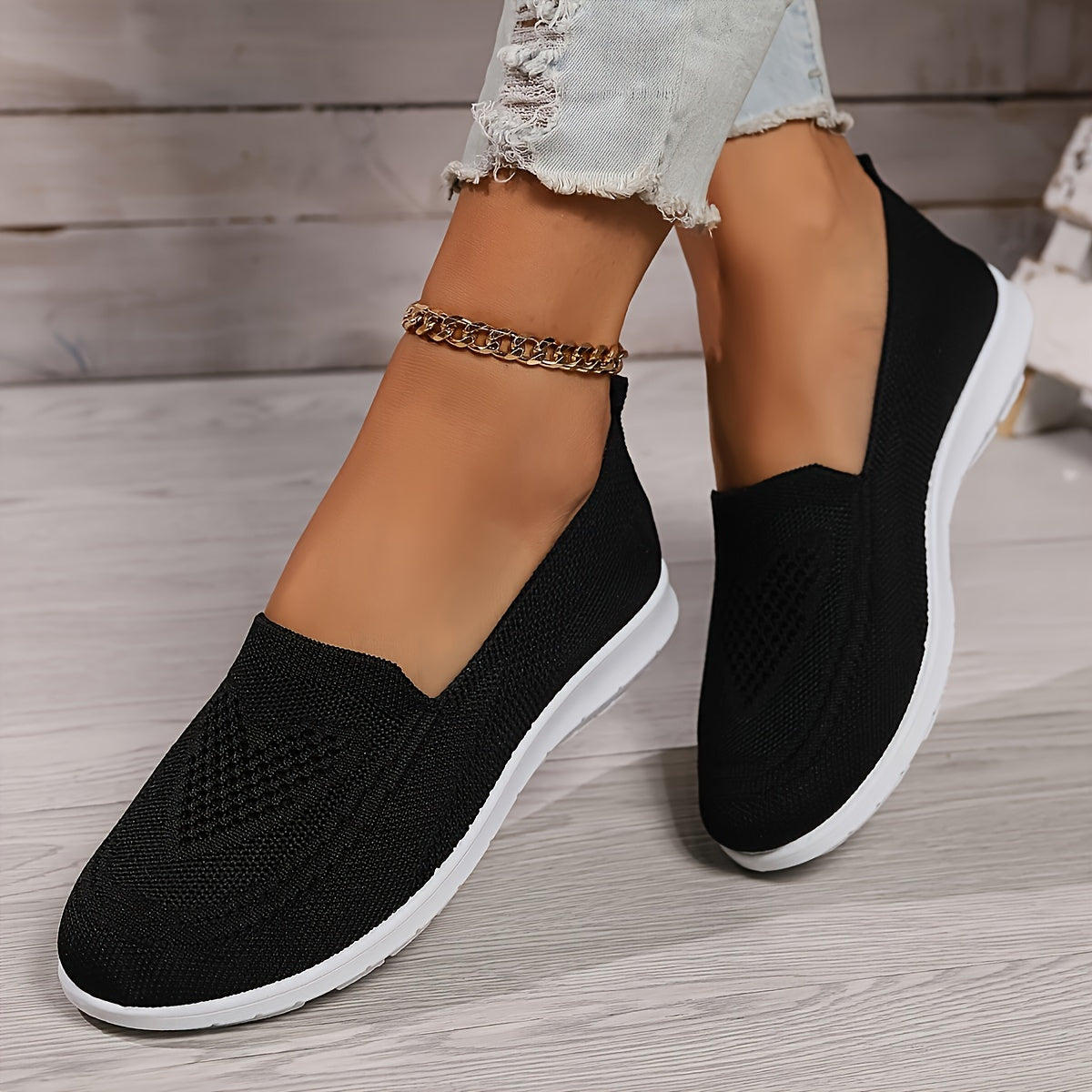 Women's Breathable Slip-On Comfort Shoes – Black