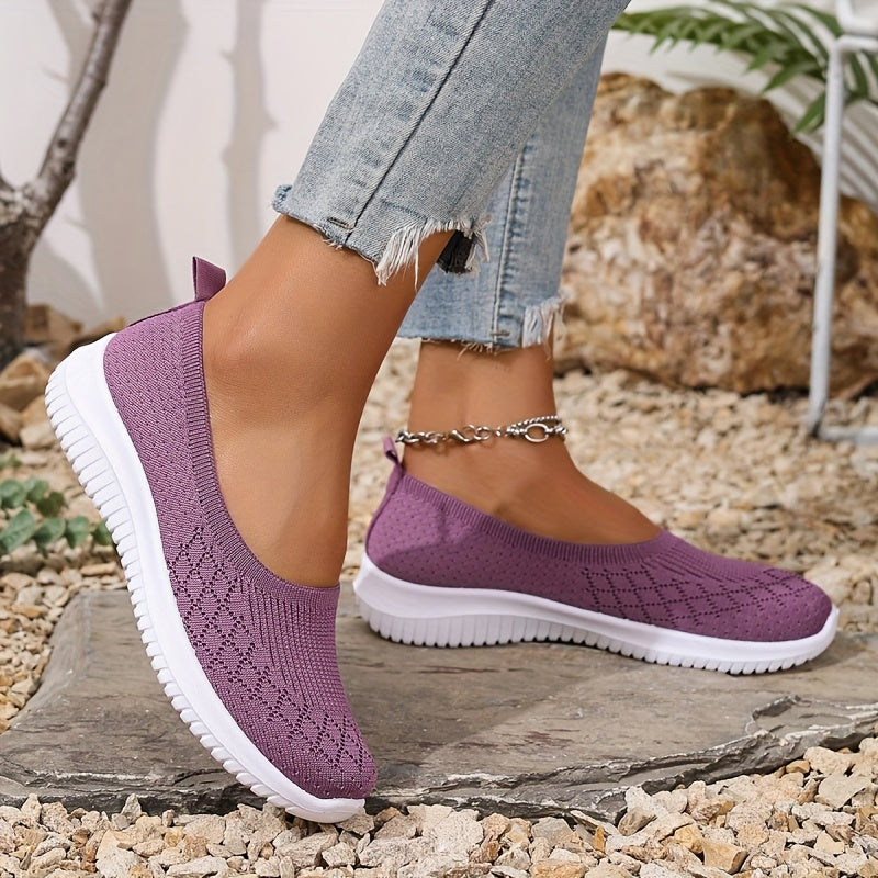 Women's Comfort Slip-On Shoes, Lightweight and Breathable – Purple