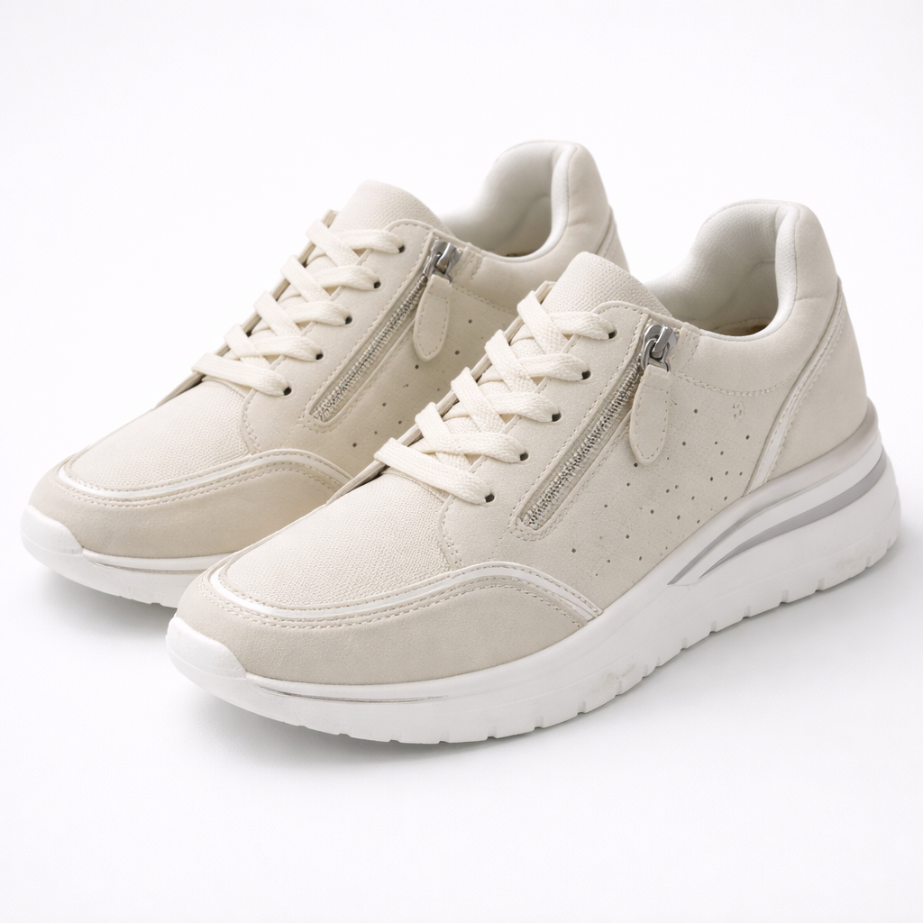 Women's Supportive Sneakers with a Comfortable Sole – Cream