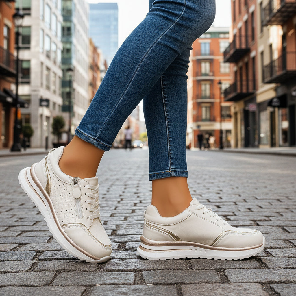 Women's Supportive Sneakers with a Comfortable Sole – Beige