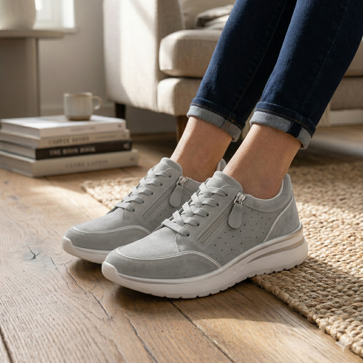 Women's Supportive Sneakers with a Comfortable Sole – Grey