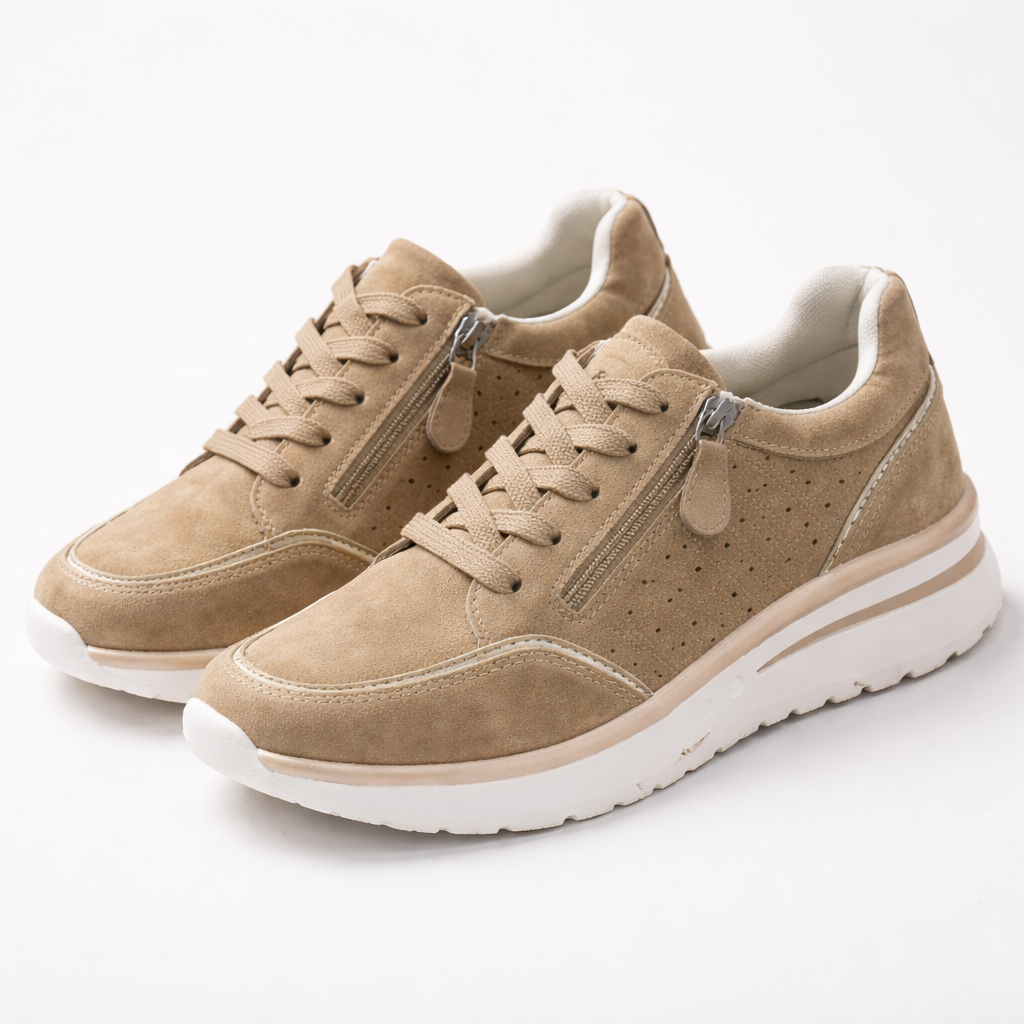 Women's Supportive Sneakers with a Comfortable Sole – Beige