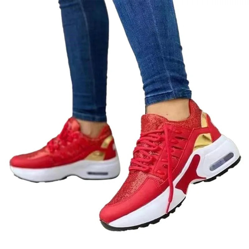 Women's Comfort Sneakers with Arch Support – Red