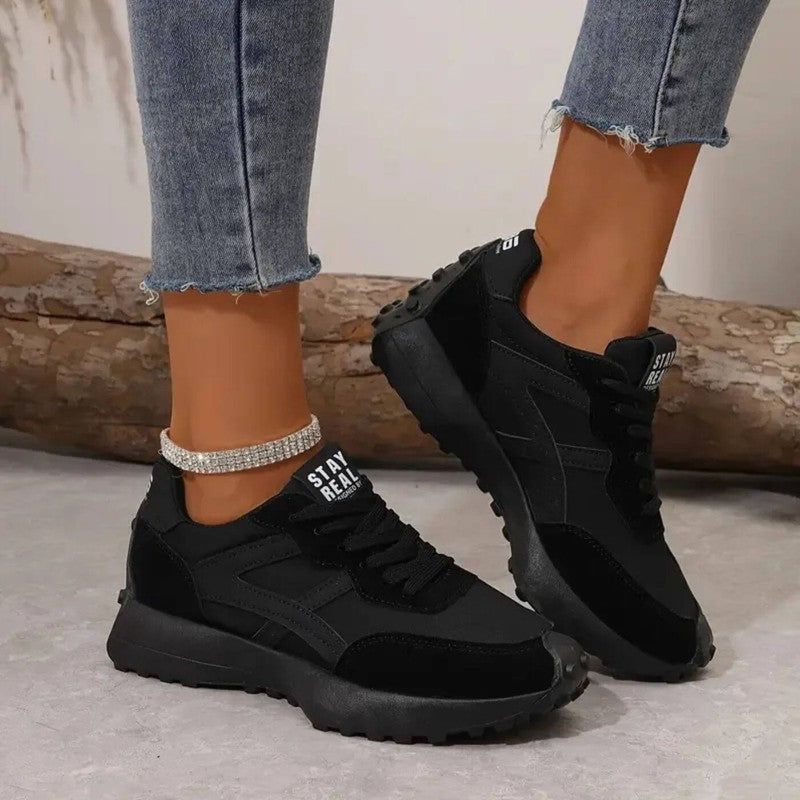 Women's Comfort Sneakers with Non-Slip Sole – Black