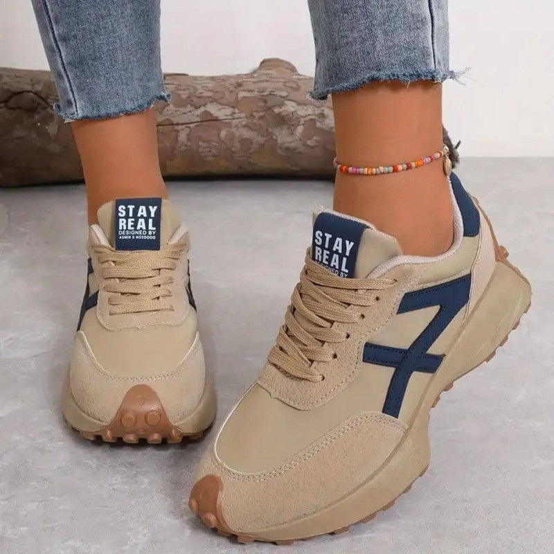 Women's Comfort Sneakers with Non-Slip Sole – Beige
