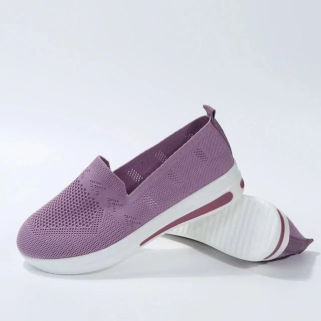 Women's Comfort Sneakers with Wide Toe – Purple