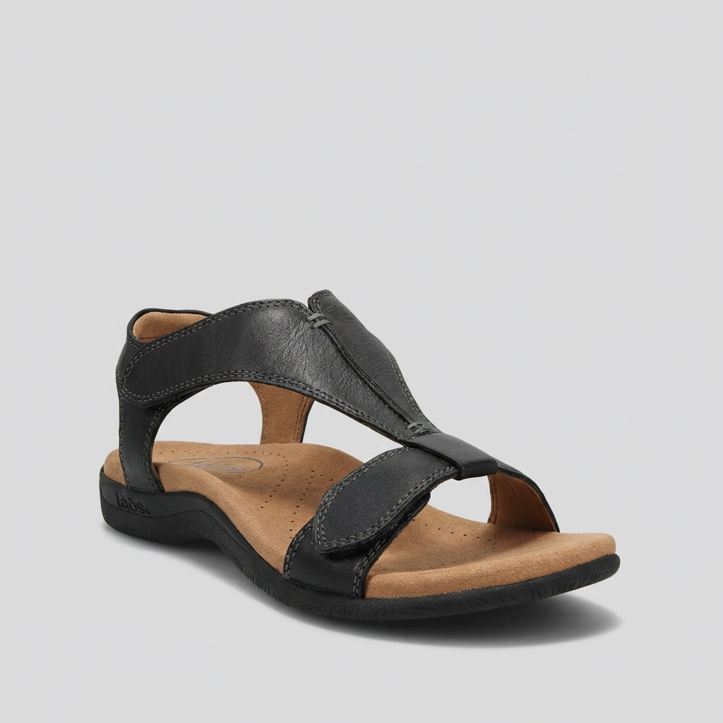 Women's Summer Comfort Sandals with Adjustable Fit – Black