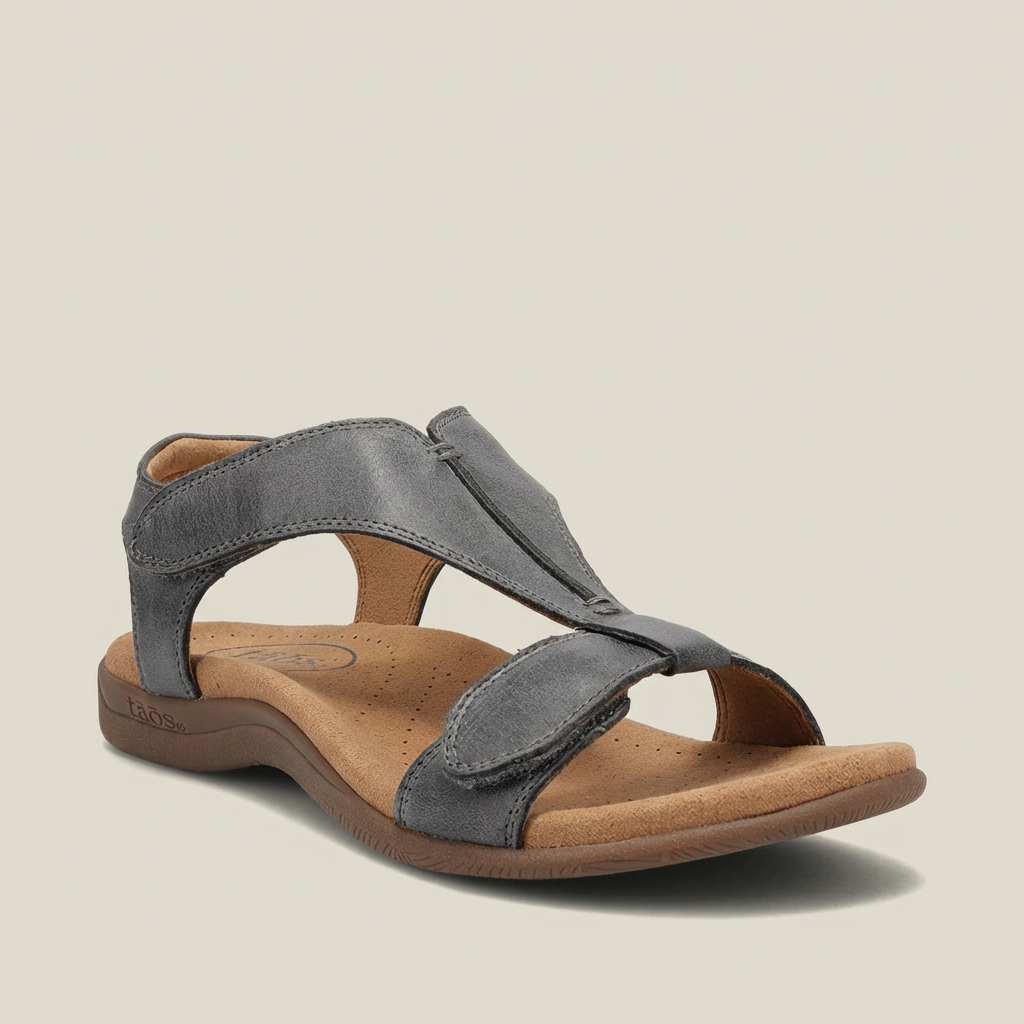 Women's Summer Comfort Sandals with Adjustable Fit – Grey