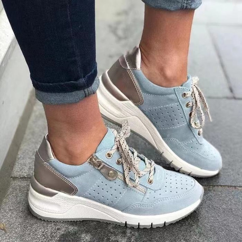 Women's Comfort Walking Shoes with Wide Toe – Blue