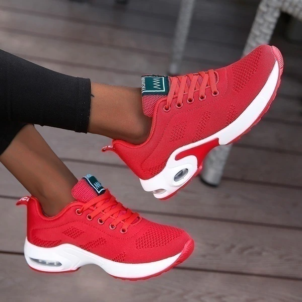 Women's Comfort Walking Sneakers – Red