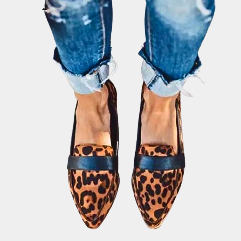 Women's Pointed-Toe Loafers for All Year – Leopard Print