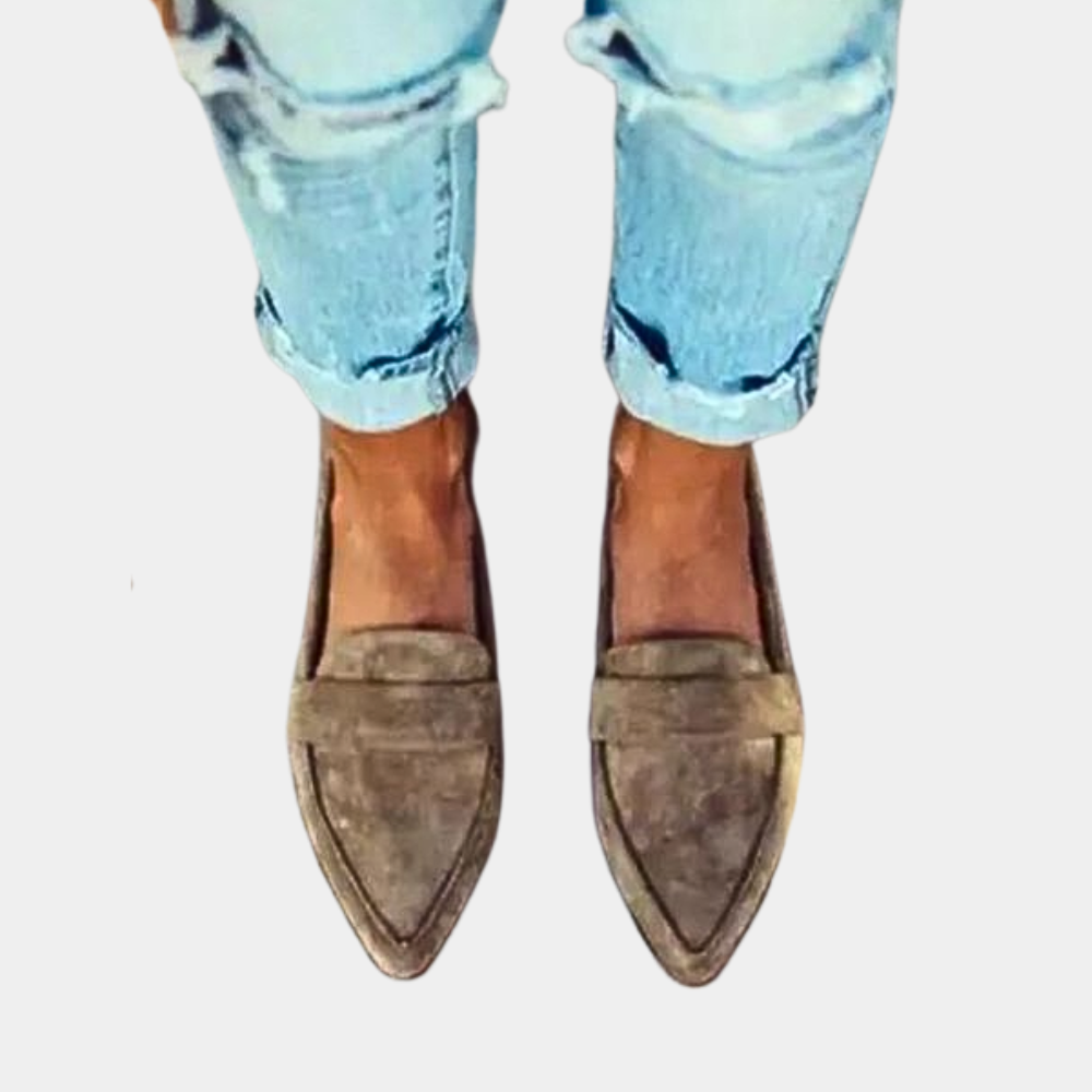 Women's Pointed-Toe Loafers for All Year – Light Brown