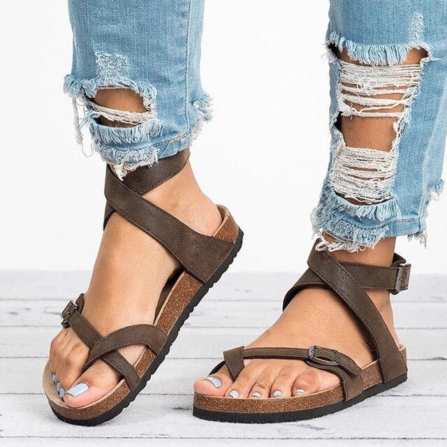 Women's Premium Sandals with Adjustable Straps – Brown