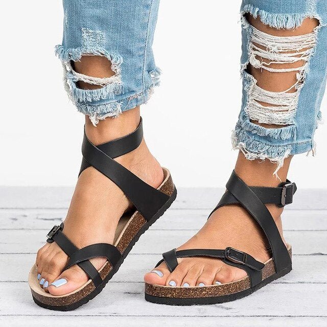Women's Premium Sandals with Adjustable Straps – Black
