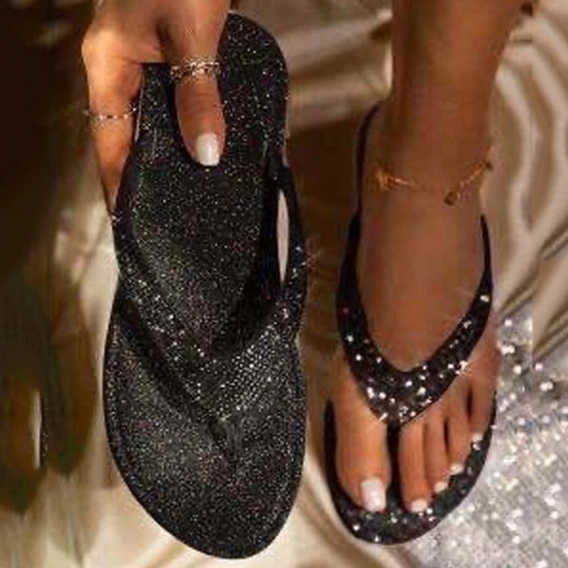 Women's Rhinestone Flip-Flops for the Beach
