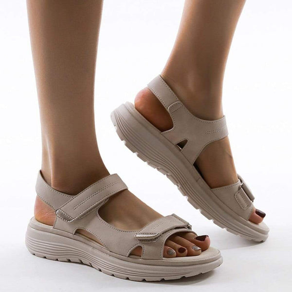 Women's Sandals with Adjustable Strap, Non-Slip – Beige