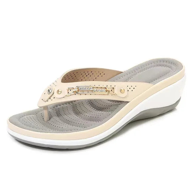 Women's Sandals with Cushioning Insole – Beige
