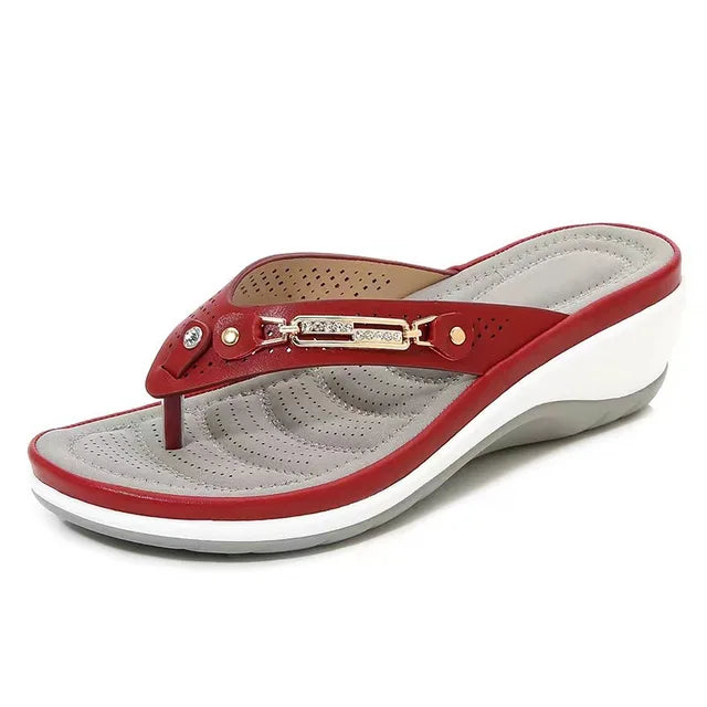 Women's Sandals with Cushioning Insole – Red