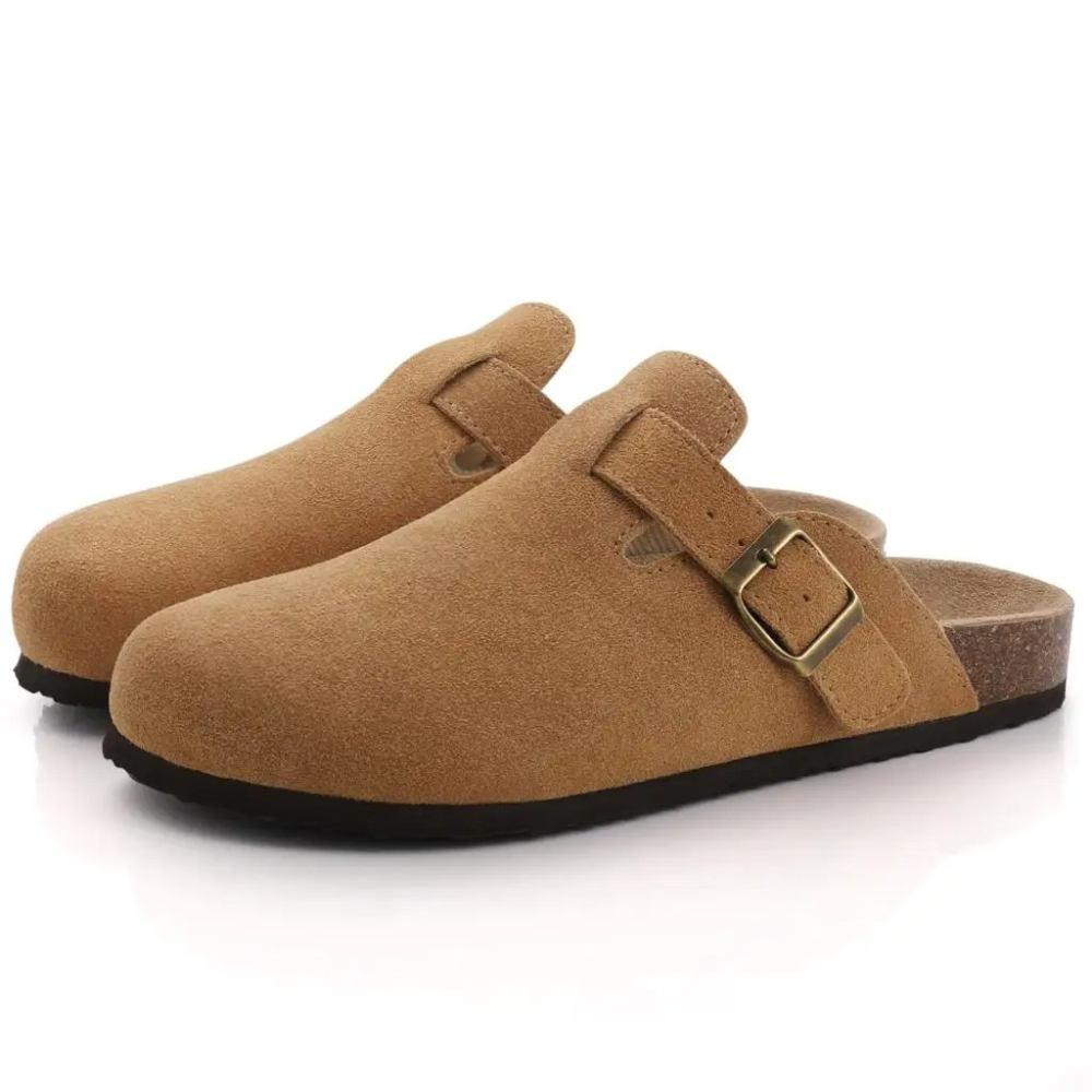 Women's Slides with Cork Footbed – Brown