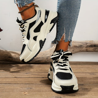 Women's Sneakers with a Thicker Sole – Black