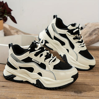 Women's Sneakers with a Thicker Sole – Black