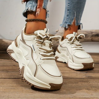 Women's Sneakers with a Thicker Sole – Beige