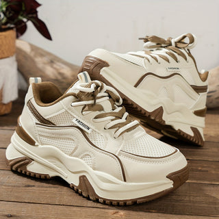 Women's Sneakers with a Thicker Sole – Beige